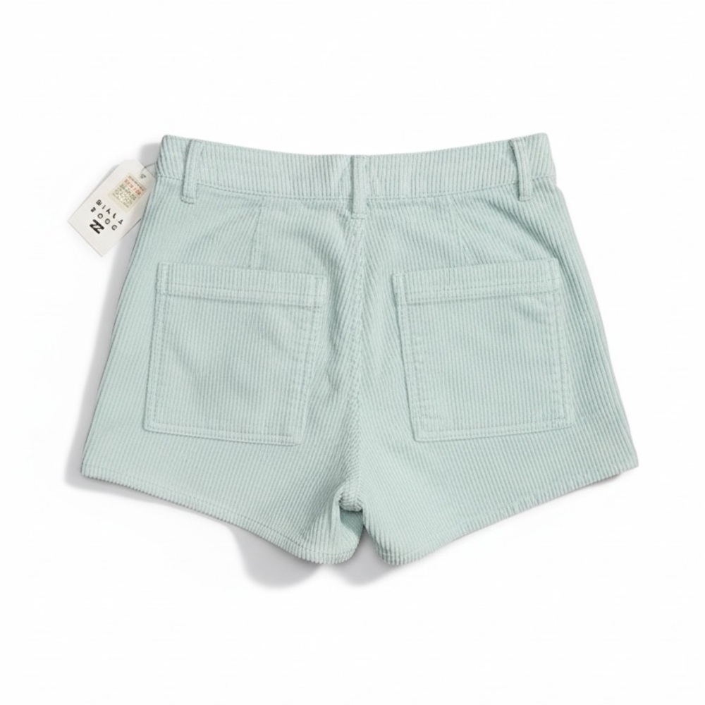 billabong baby blue mint corduroy free fall high waisted shorts